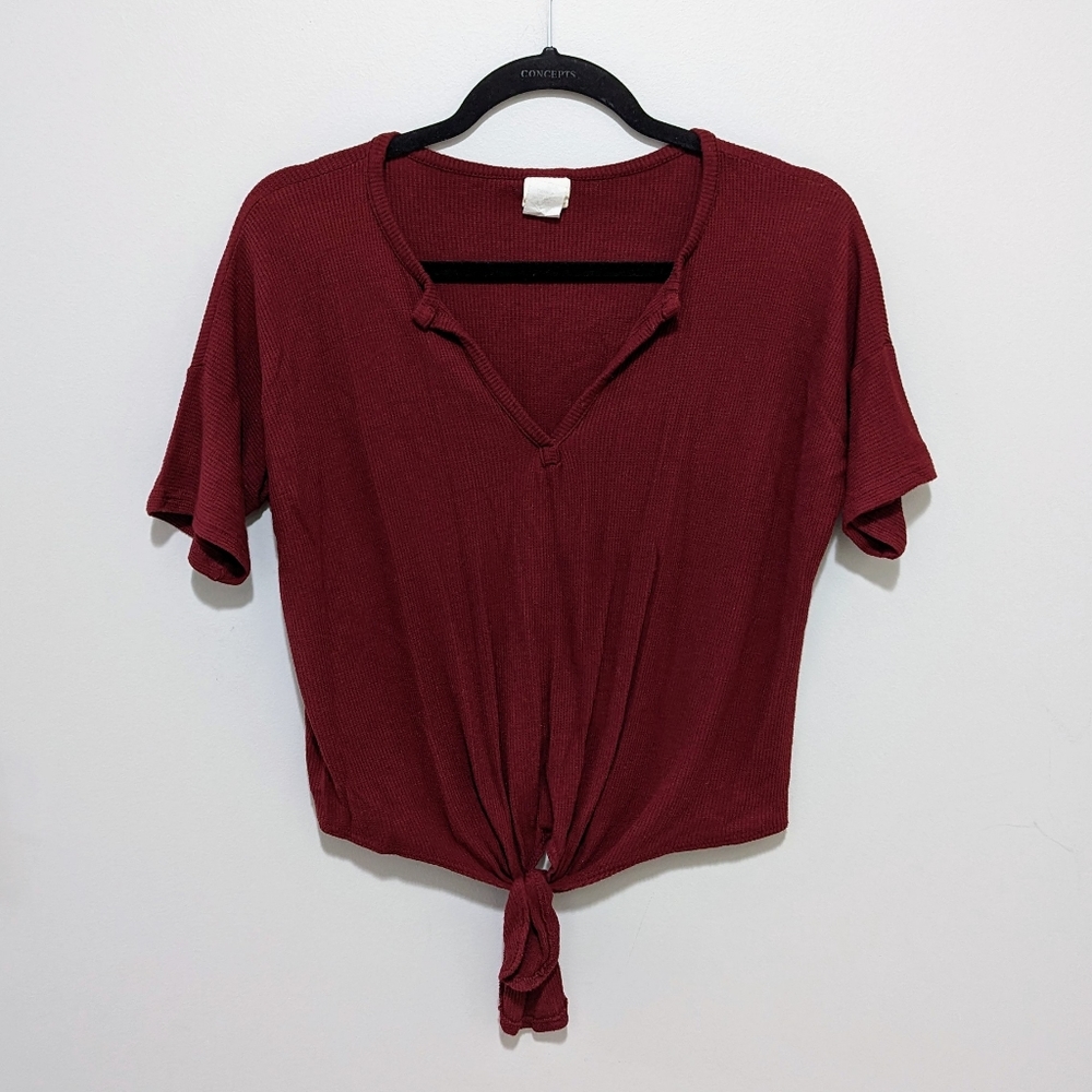 Tie front tee